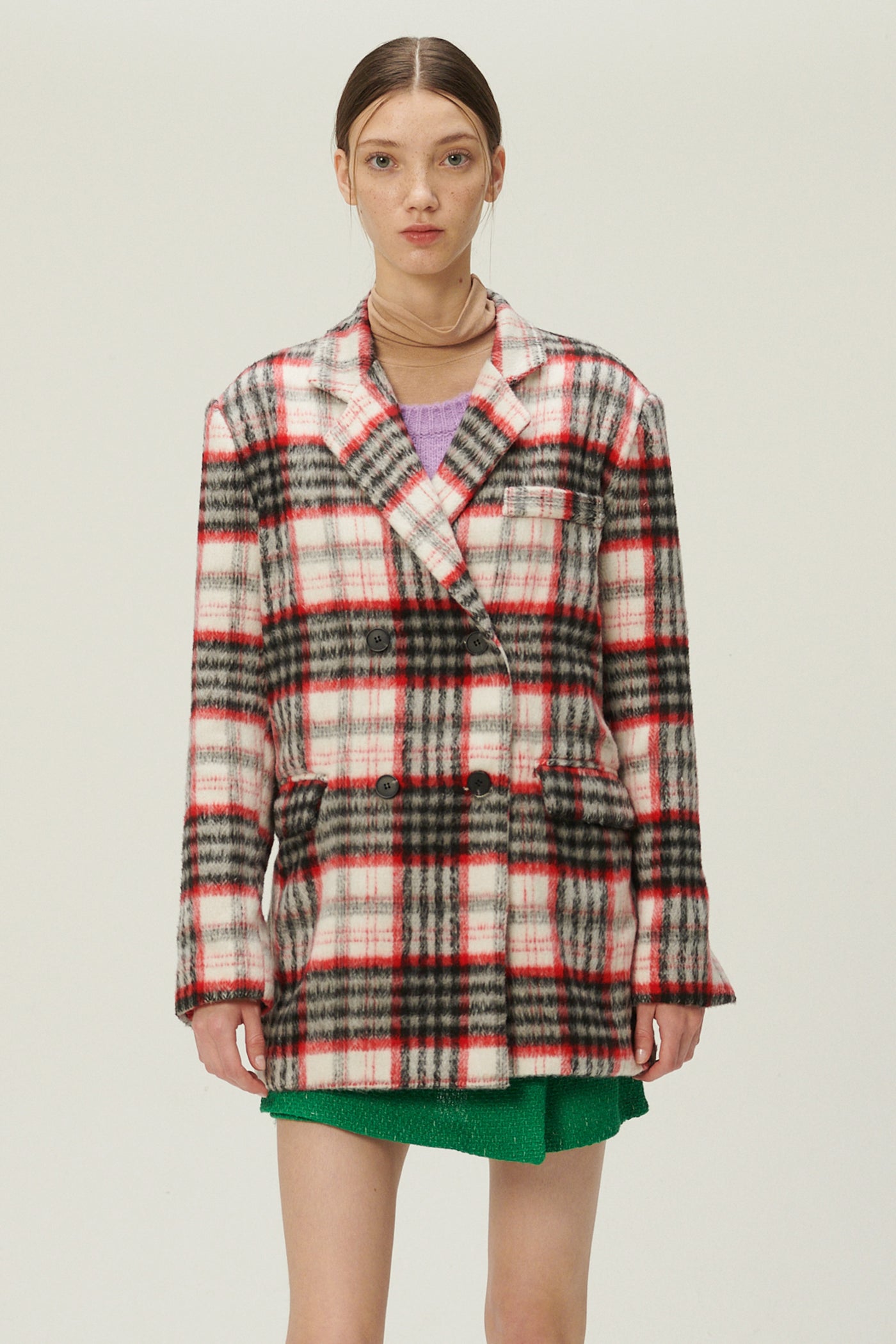 storets.com Caroline Plaid Coat w/Belt