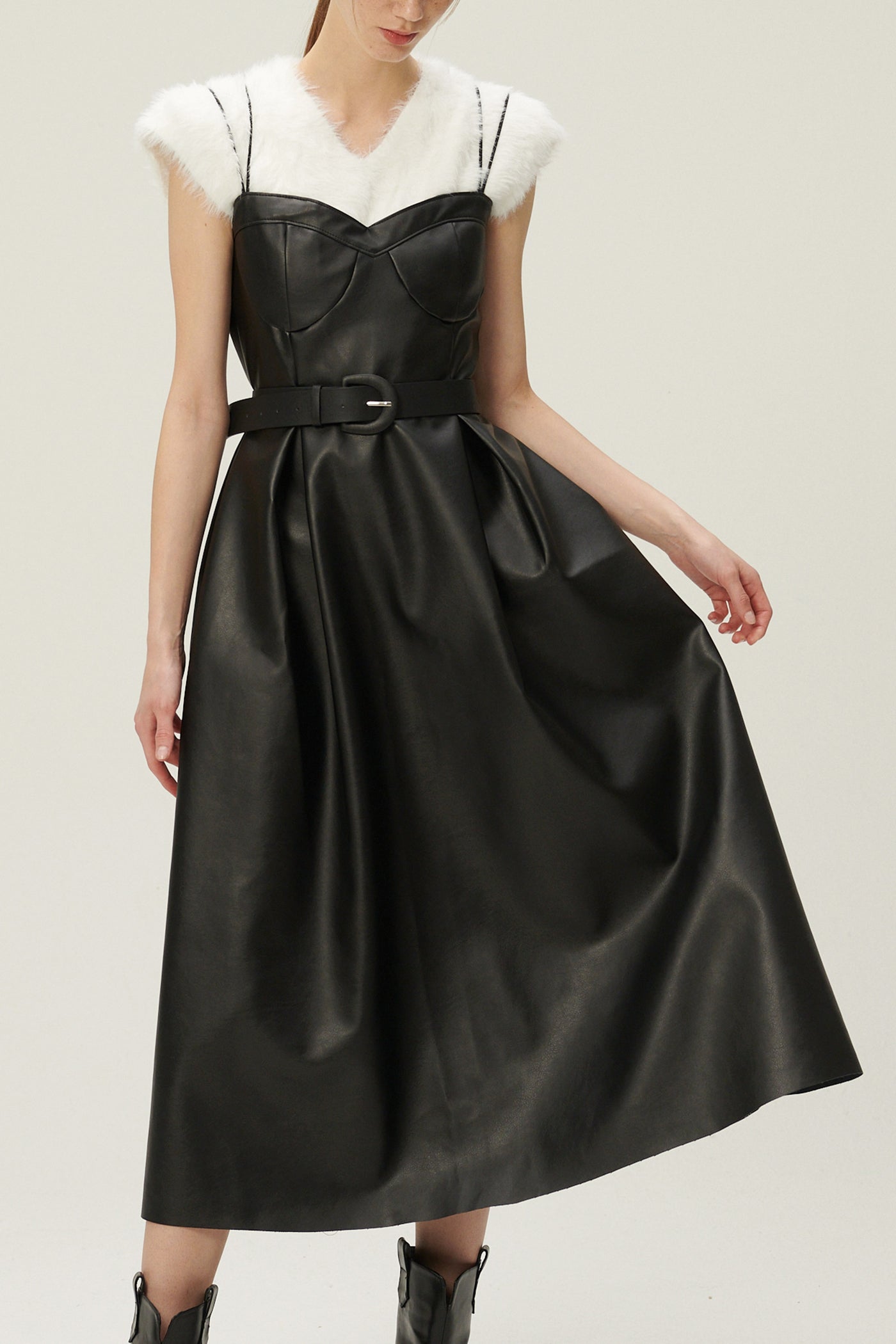 storets.com Belle Pleather Full Dress w/Belt