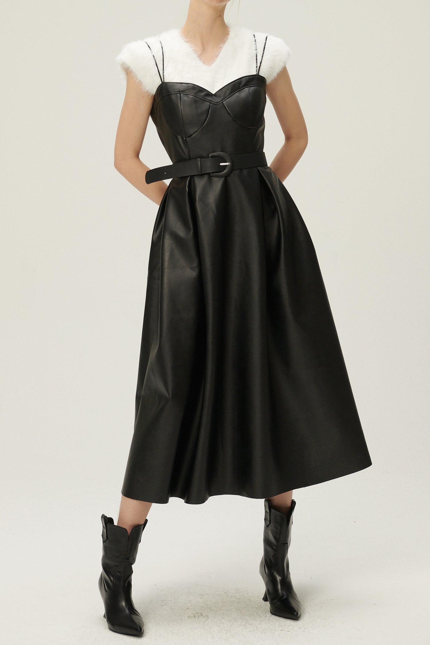 storets.com Belle Pleather Full Dress w/Belt