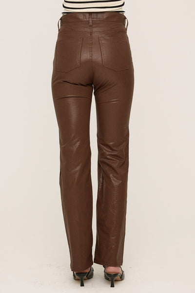 storets.com Freyja Coated Leather-like Pants