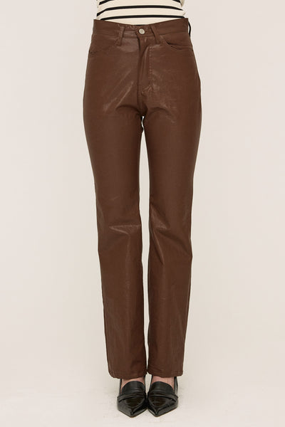 storets.com Freyja Coated Leather-like Pants