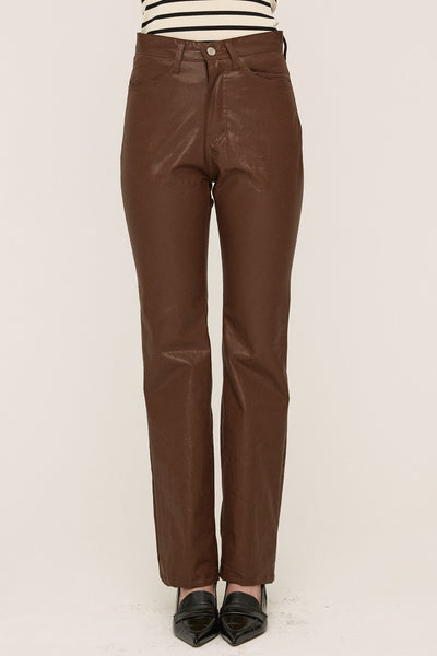 storets.com Freyja Coated Leather-like Pants