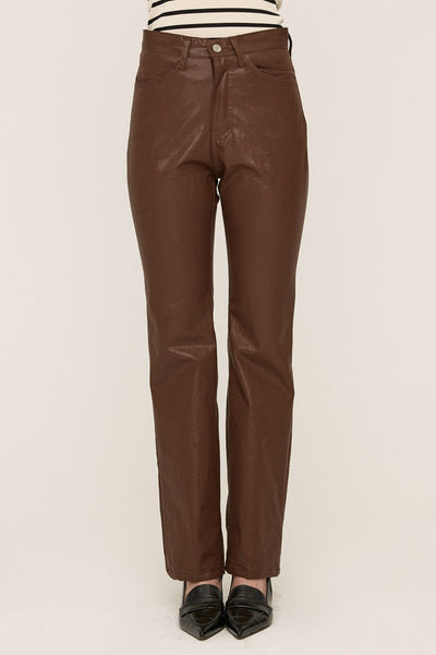 storets.com Freyja Coated Leather-like Pants