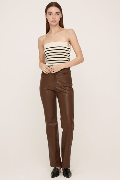storets.com Freyja Coated Leather-like Pants