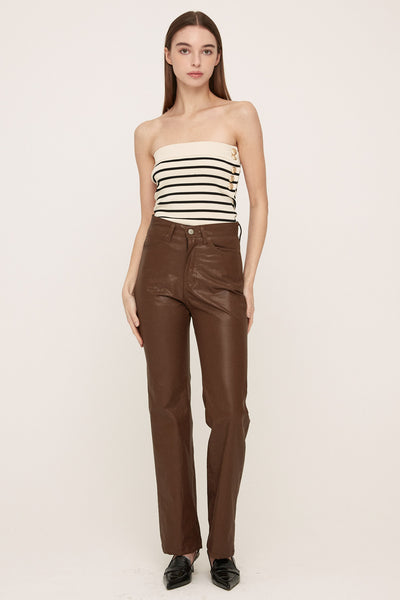 storets.com Freyja Coated Leather-like Pants