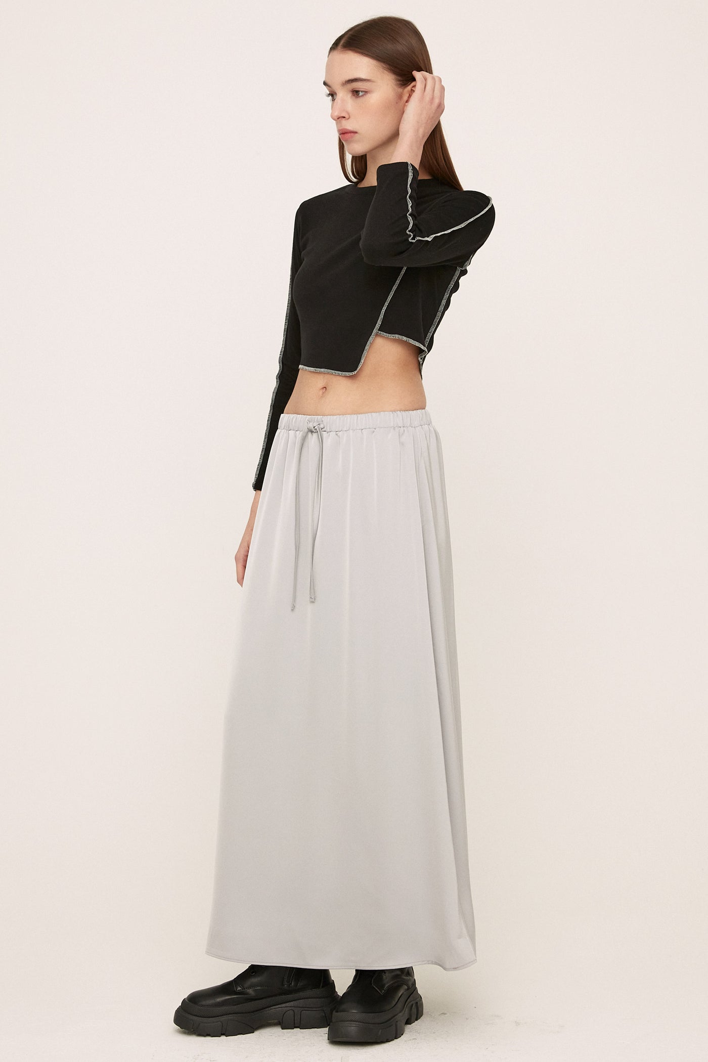 storets.com Elia Satin Maxi Skirt