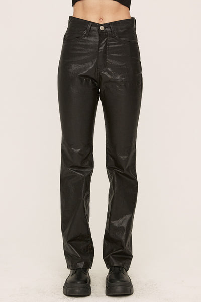 storets.com Freyja Coated Leather-like Pants