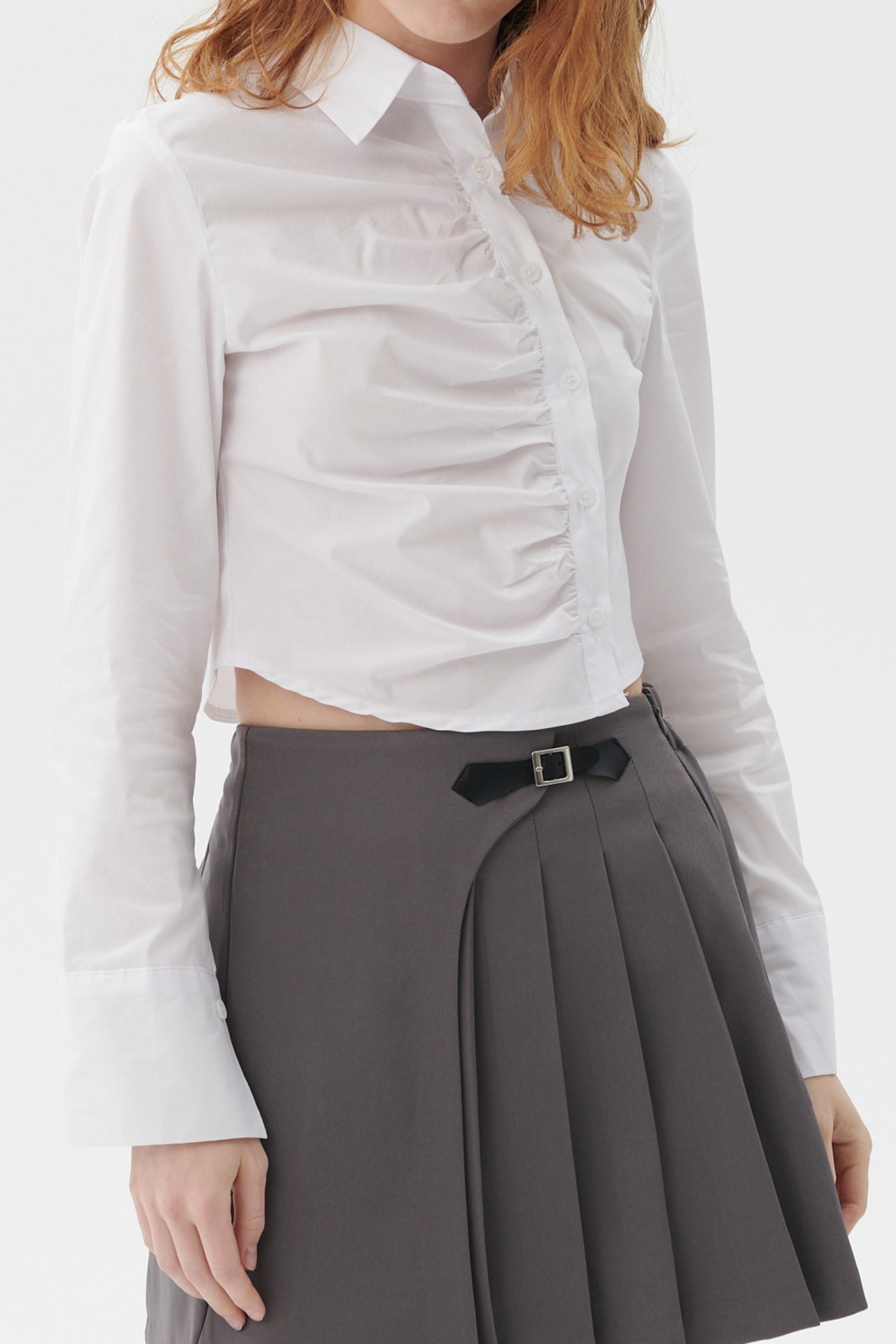 storets.com Courtney Ruched Crop Shirt