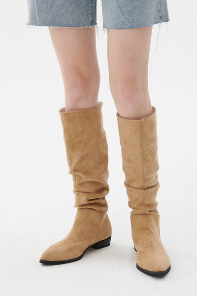 storets.com Wide-Leg Ruched Boots