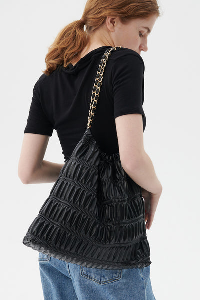 storets.com Faux Leather Plisse Shoulder Bag