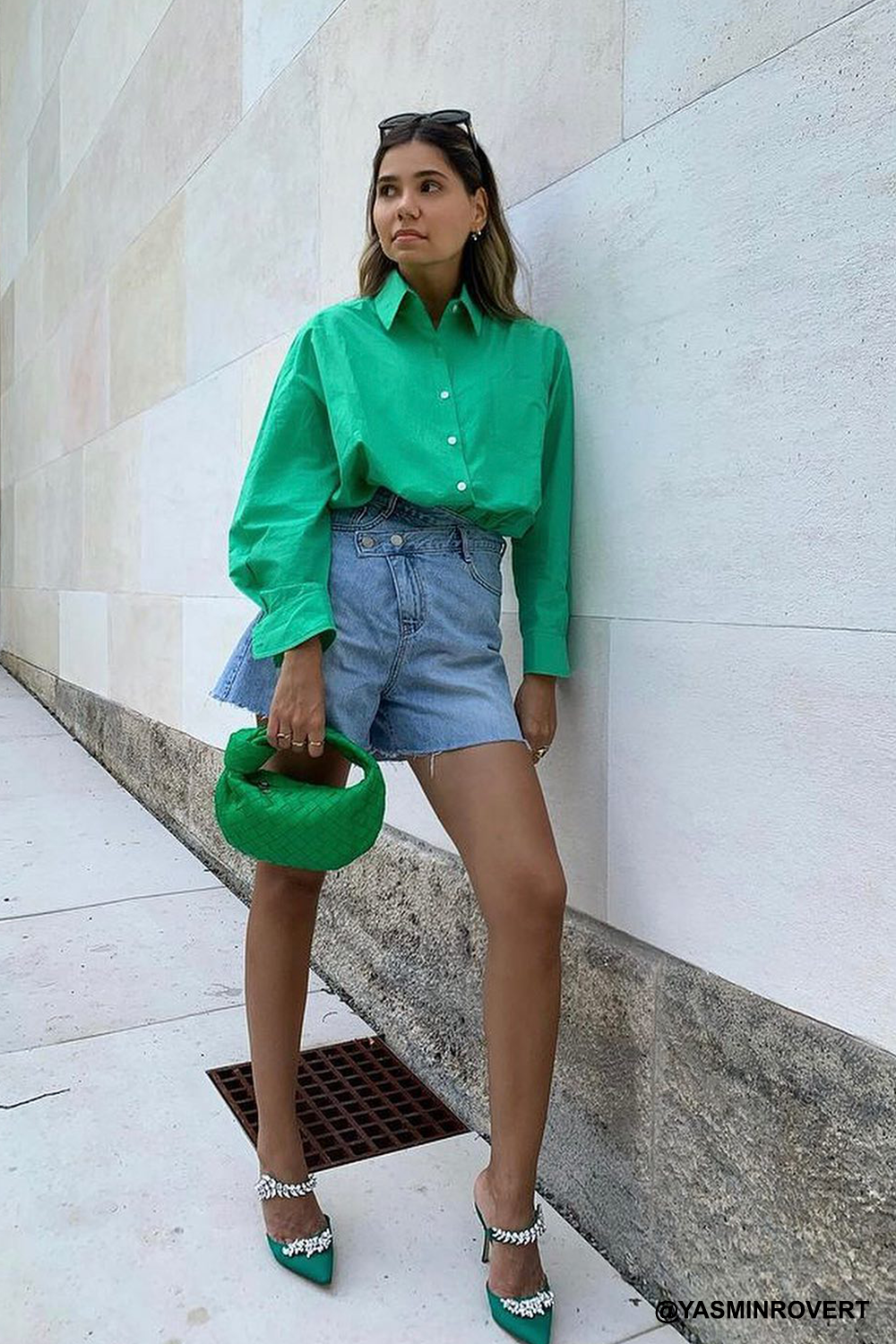 storets.com River Wrap Button Denim Shorts