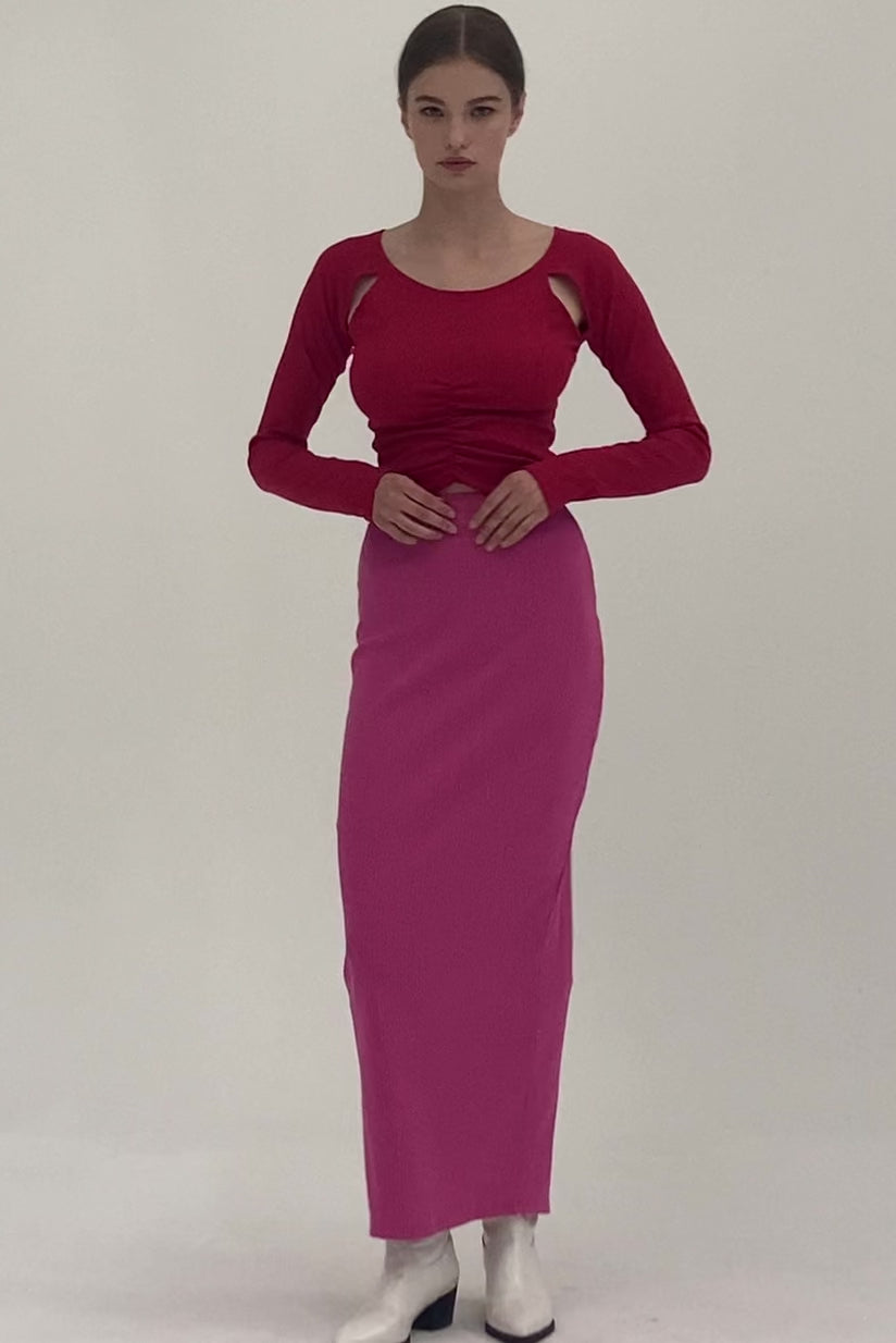 Jade Ribbed Skirt w/String