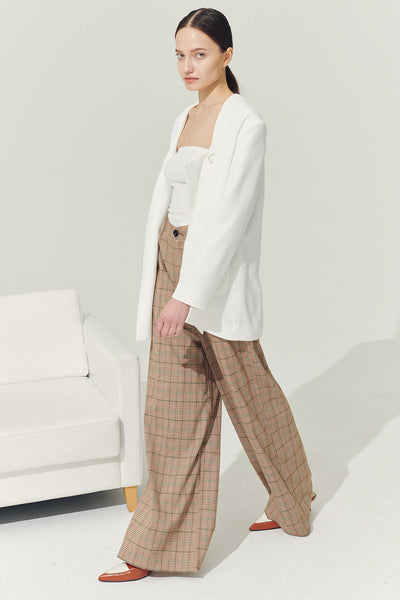 storets.com Re:born Mya Wide Leg Pants in Plaid