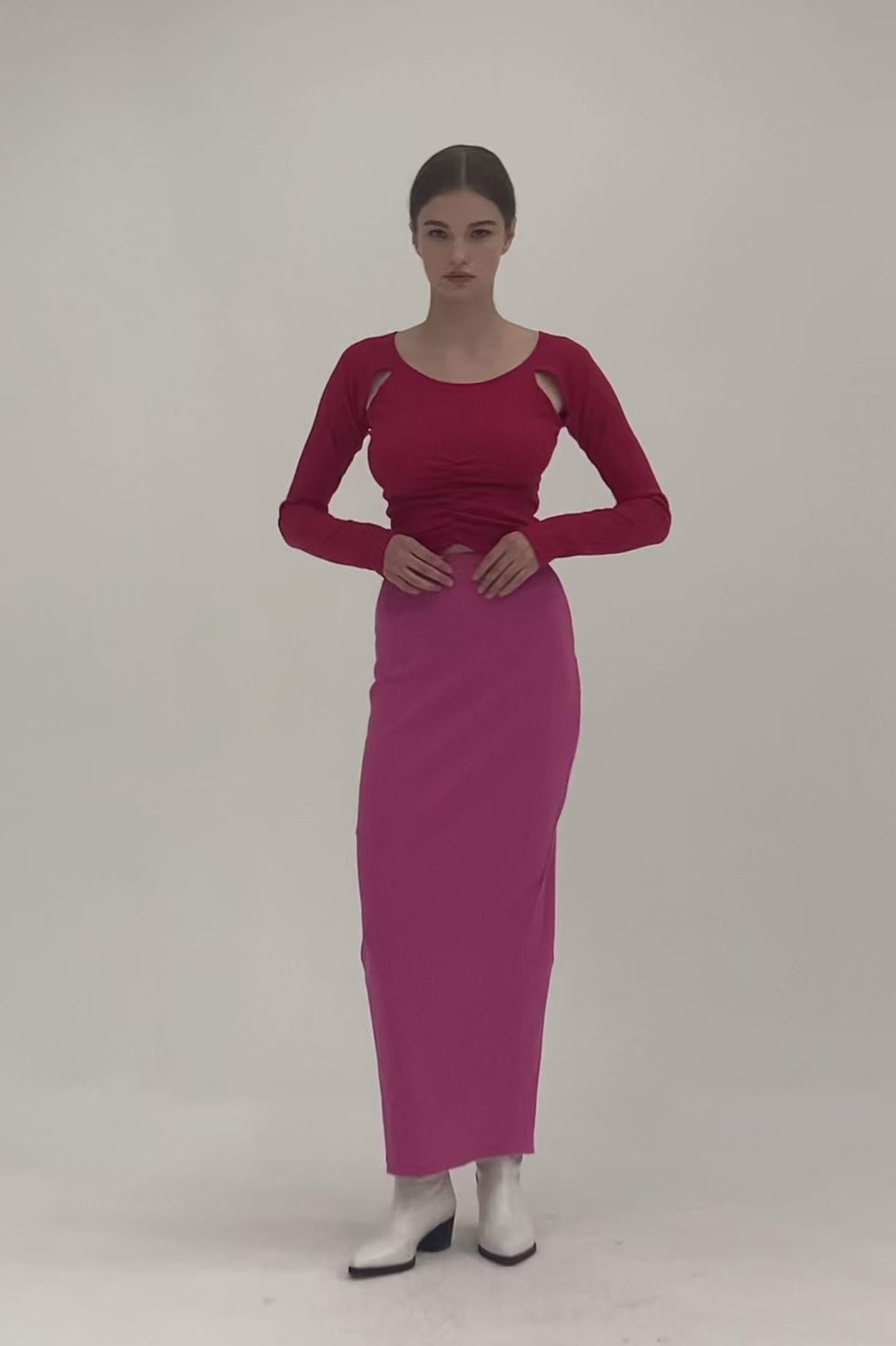 Jade Ribbed Skirt w/String