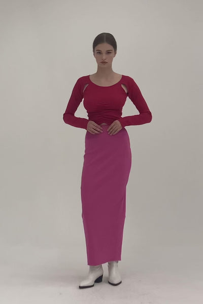 Jade Ribbed Skirt w/String