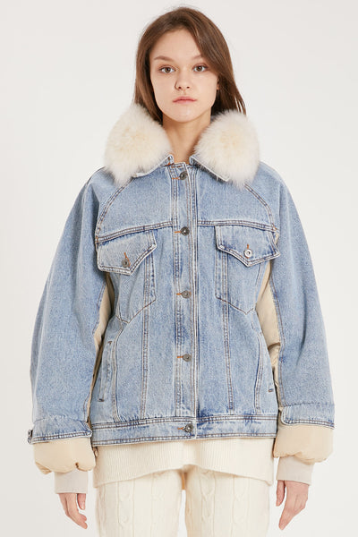storets.com Karlie Puffer Denim Combo Jacket