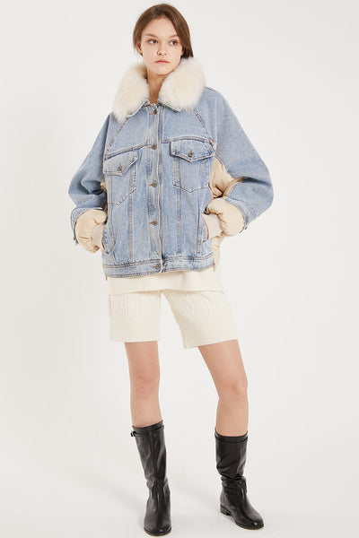 storets.com Karlie Puffer Denim Combo Jacket