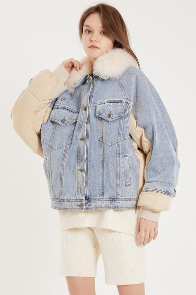 storets.com Karlie Puffer Denim Combo Jacket