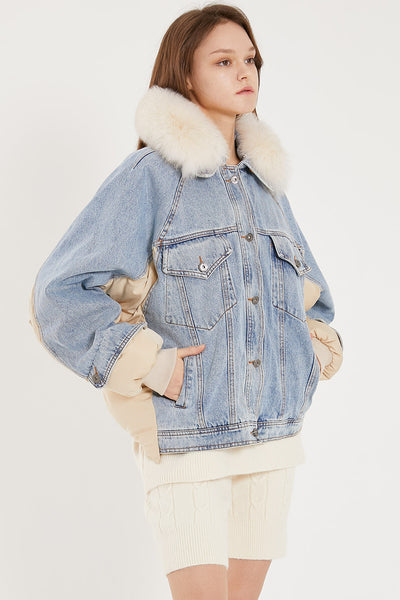 storets.com Karlie Puffer Denim Combo Jacket