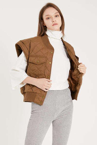 storets.com Tanner Diamond Quilted Crop Vest