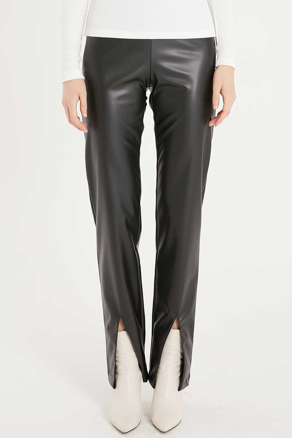 storets.com Noor Front Slit Pleather Pants