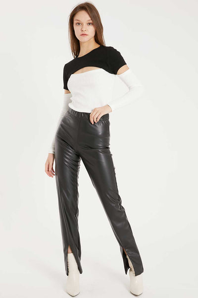 storets.com Noor Front Slit Pleather Pants