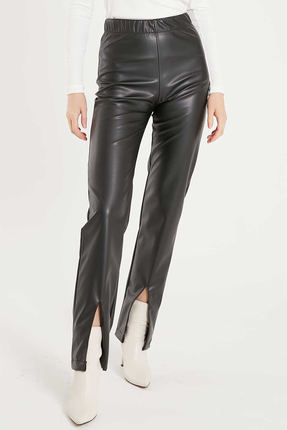 storets.com Noor Front Slit Pleather Pants