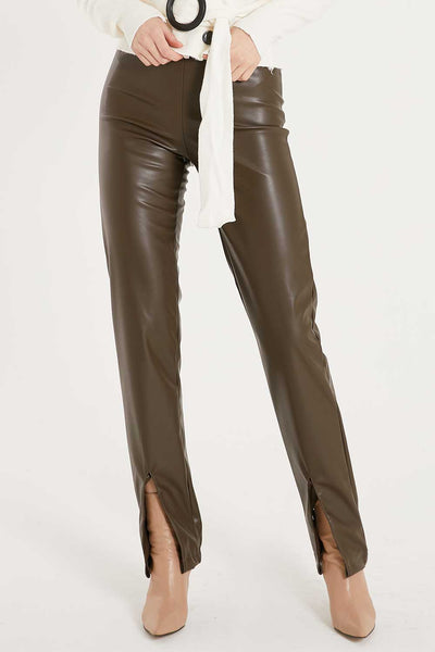 storets.com Noor Front Slit Pleather Pants