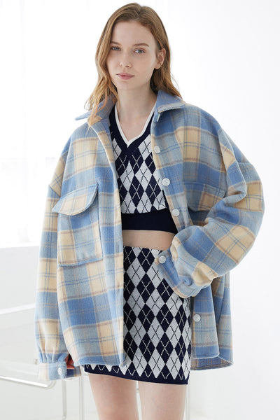 storets.com Lydia Oversized Shacket in Plaid
