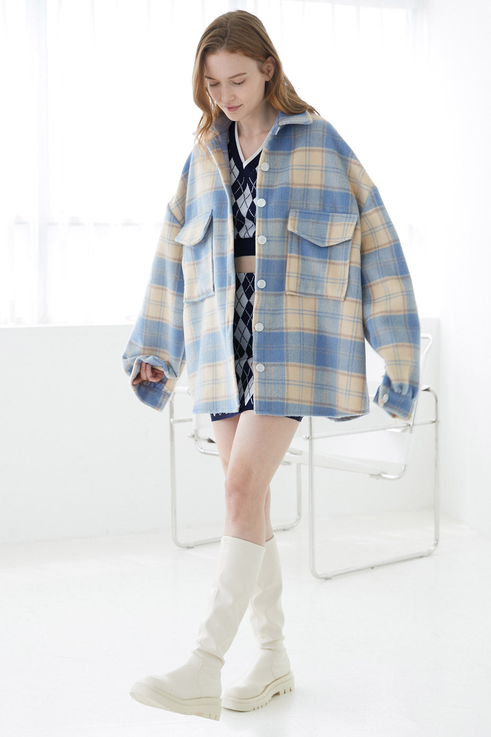 storets.com Lydia Oversized Shacket in Plaid