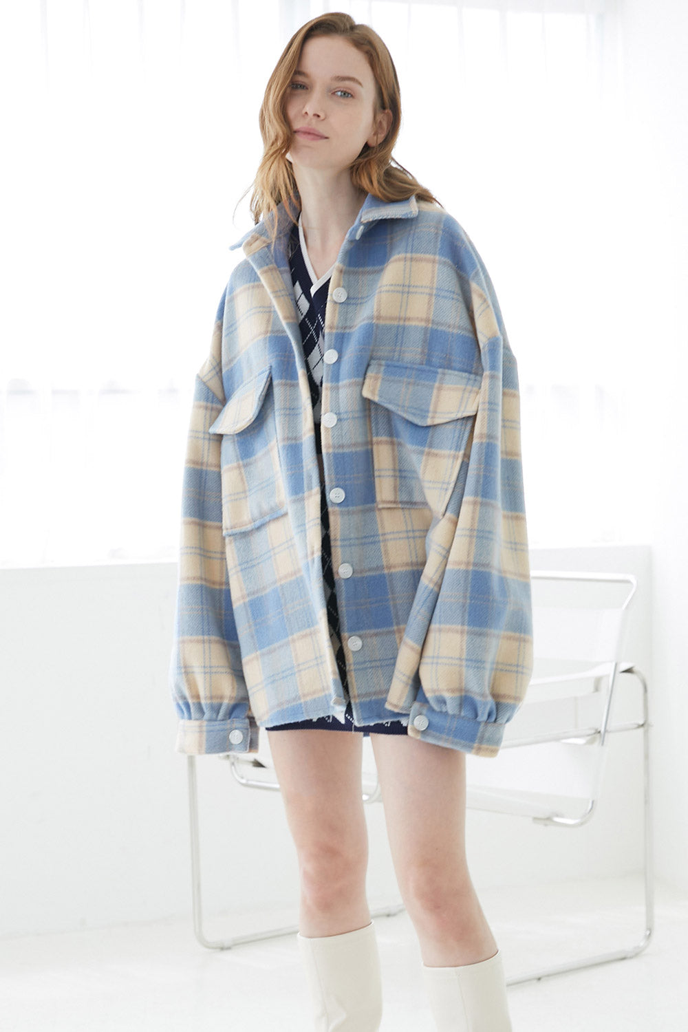 storets.com Lydia Oversized Shacket in Plaid