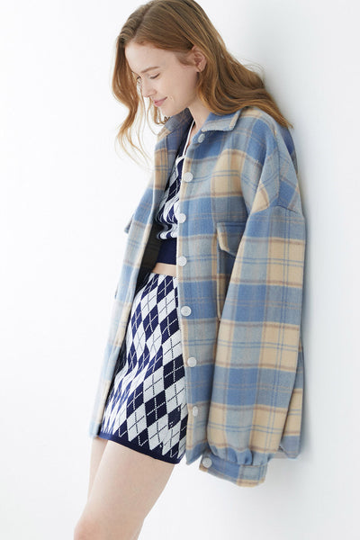 storets.com Lydia Oversized Shacket in Plaid