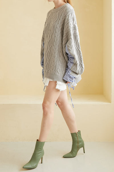 storets.com Sadie Shirt Combo Knit Pullover