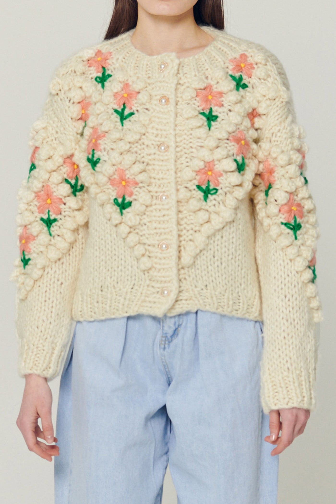 storets.com Lily Floral Embroidered Knit Cardigan