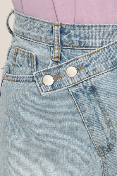 storets.com River Wrap Button Denim Shorts