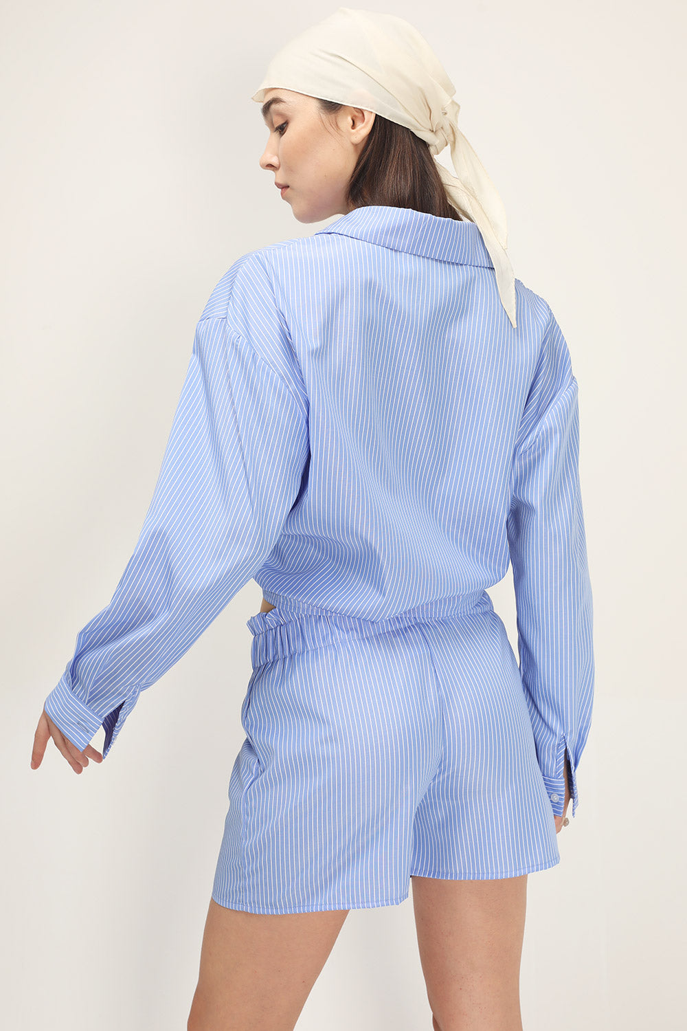 storets.com Frank Pin Striped Shirt And Shorts Set