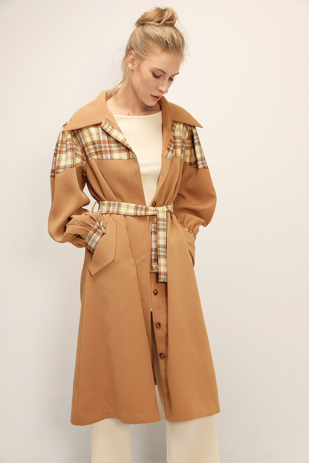 storets.com Sydney Plaid Block Coat w/Belt