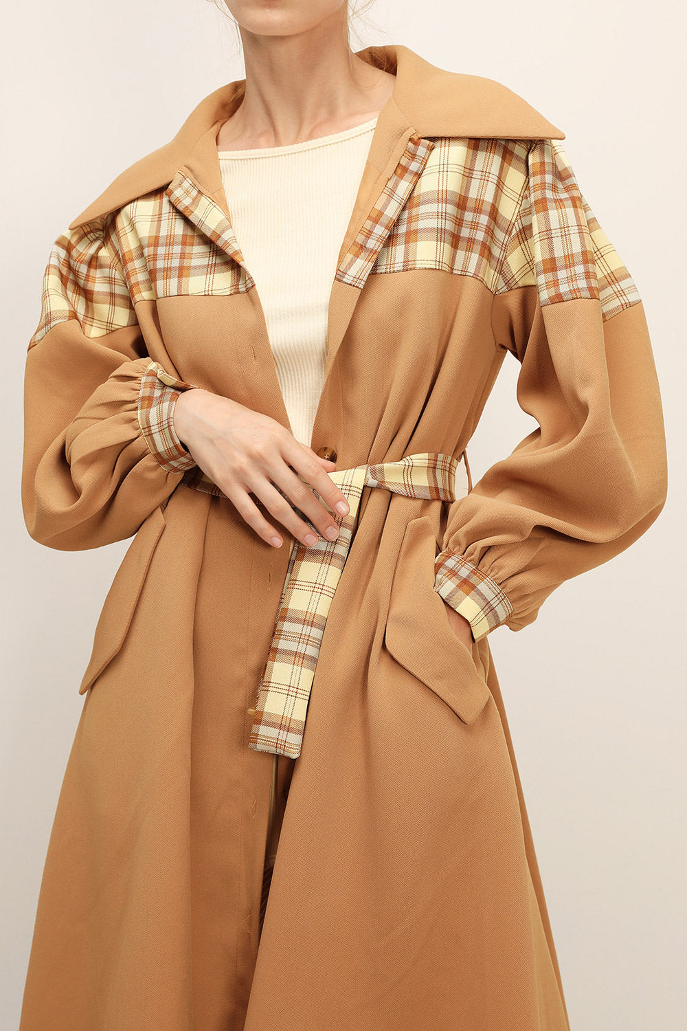 storets.com Sydney Plaid Block Coat w/Belt