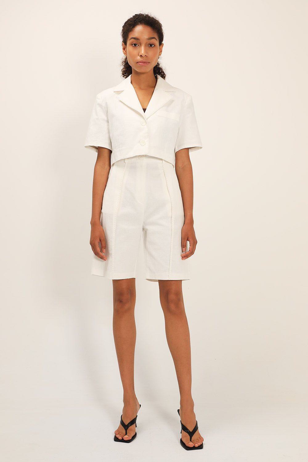 storets.com Tinsley Contrast Stitch Crop Jacket