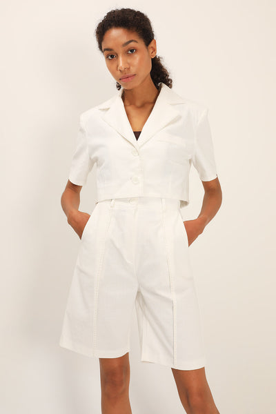 storets.com Tinsley Contrast Stitch Crop Jacket