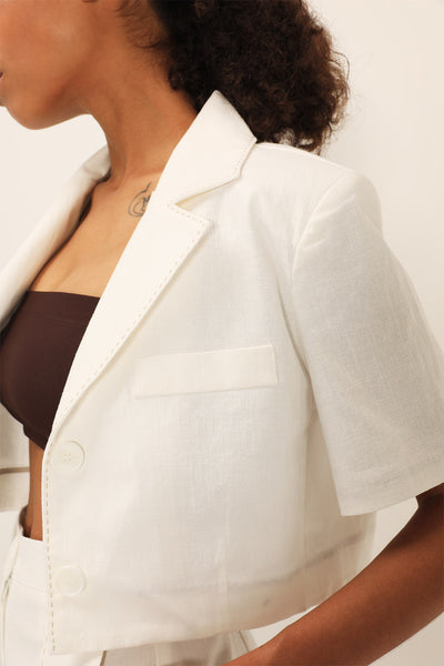 storets.com Tinsley Contrast Stitch Crop Jacket