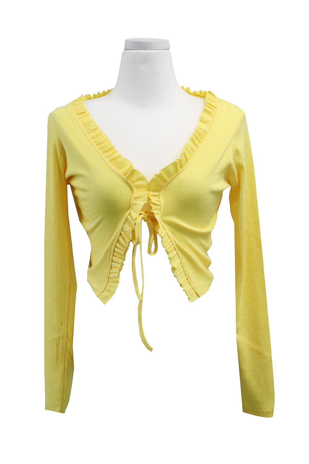 storets.com Luna Ruffle Trim Cropped Cardigan