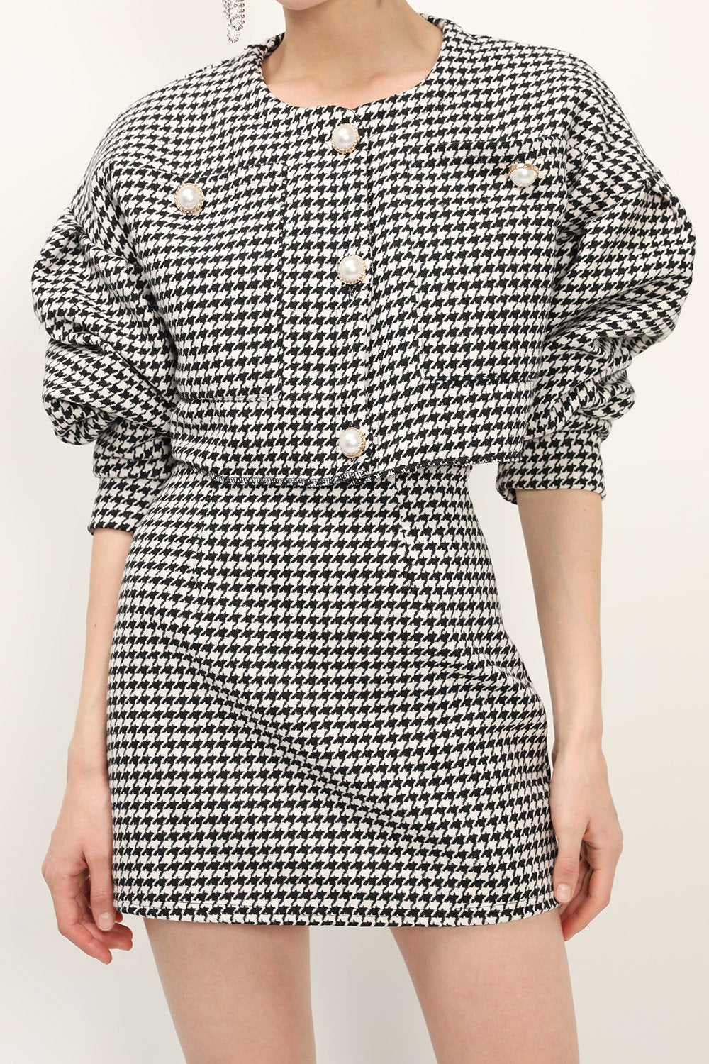 storets.com Zendaya Houndstooth Mini Skirt