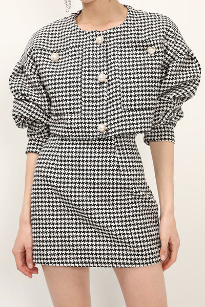 storets.com Zendaya Houndstooth Mini Skirt