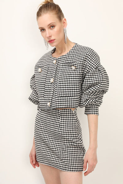 storets.com Zendaya Houndstooth Mini Skirt