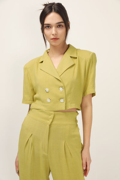 storets.com Blaire Linen Cropped Jacket