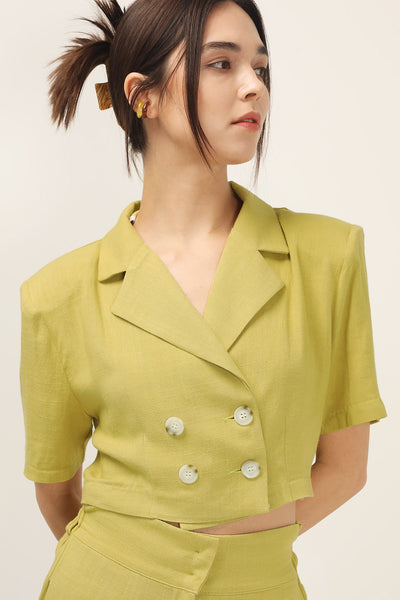 storets.com Blaire Linen Cropped Jacket