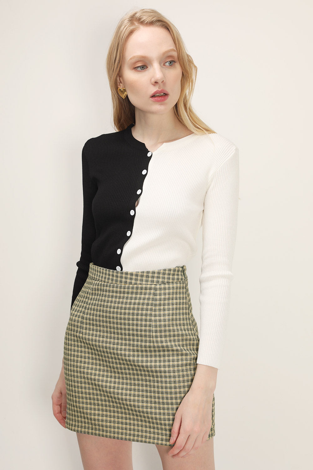 storets.com Eva Color Block Ribbed Cardigan