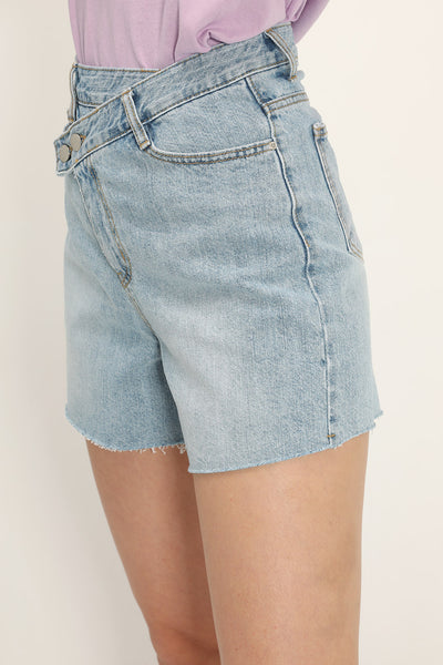 storets.com River Wrap Button Denim Shorts
