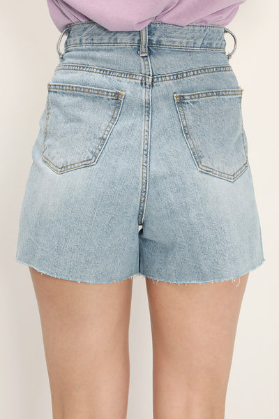 storets.com River Wrap Button Denim Shorts